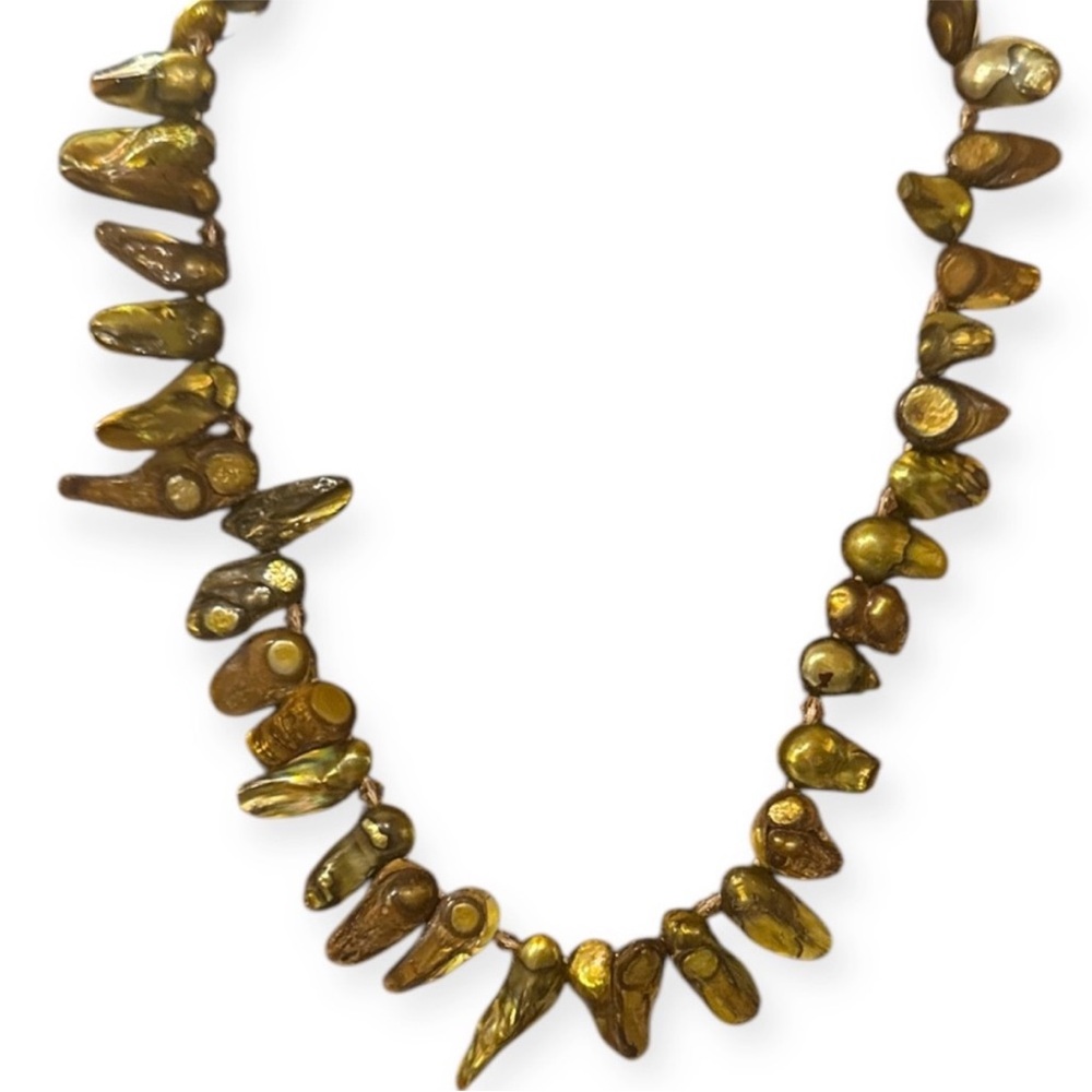 Handmade Baroque Freshwater Pearl Iridescent Single Strand Necklace, New, 18”